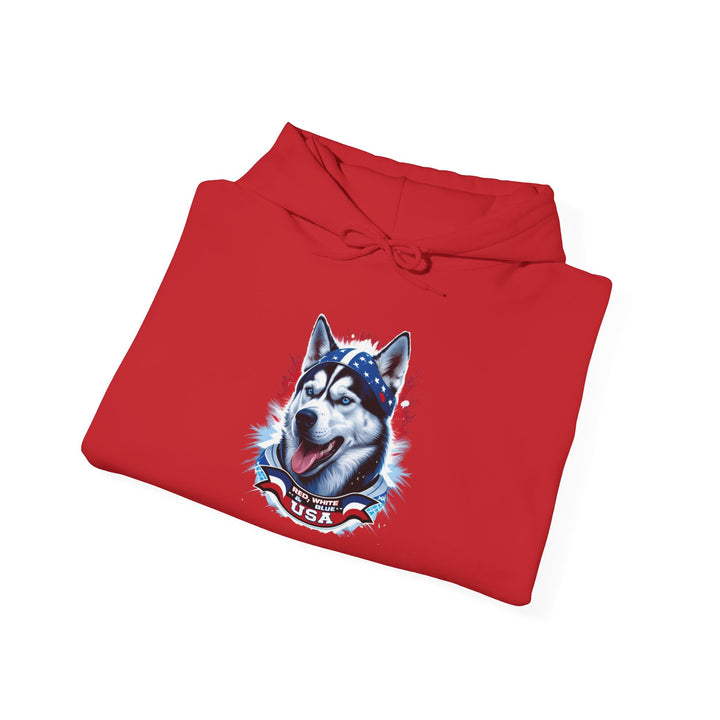 Patriotic Husky Hoodie - American Flag Dog Lover Sweatshirt by brillasTU