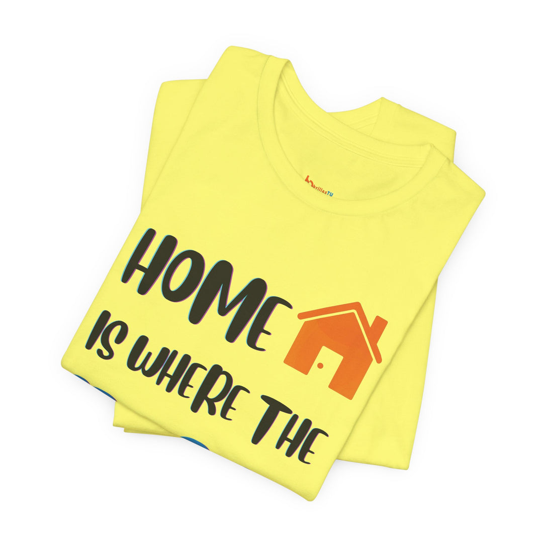 brillasTU Home Is Where The Dog Is Shirt Dog Lover Gift Cotton