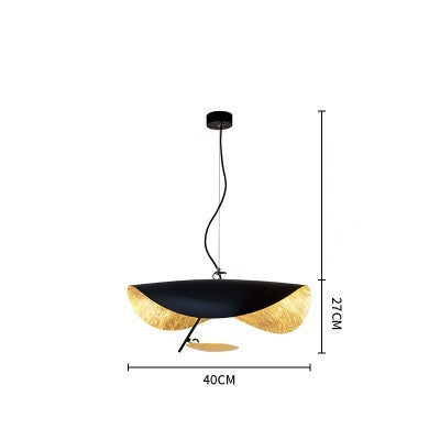 Elegant Black/White Gold Leaf LED Pendant Light for Modern Interiors