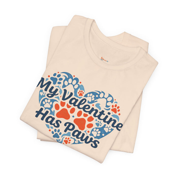 BrillasTU My Valentine Has Paws Shirt Dog Lover Cotton Blend