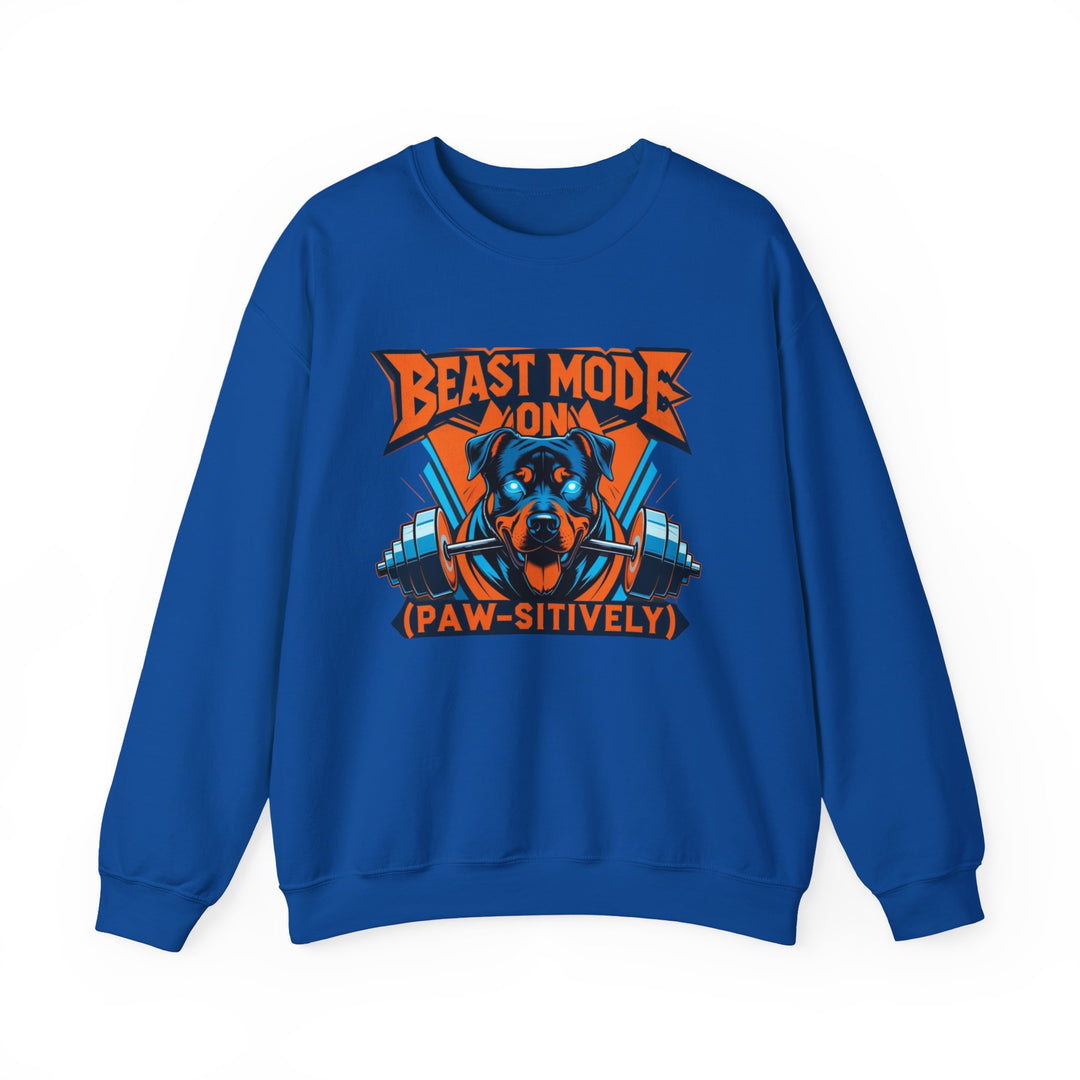 Sudadera unisex Beast Mode, regalo divertido para amantes de las mascotas, sudadera de cuello redondo, ropa acogedora para amantes de los perros, sudadera para amantes de los animales