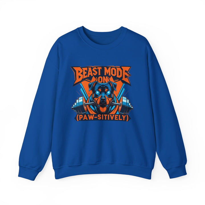 Sudadera unisex Beast Mode, regalo divertido para amantes de las mascotas, sudadera de cuello redondo, ropa acogedora para amantes de los perros, sudadera para amantes de los animales