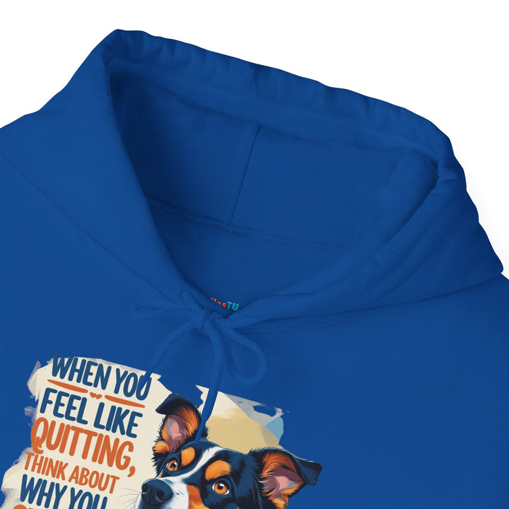 Sudadera con capucha para amantes de los perros | "Cuando sientas ganas de rendirte, piensa en por qué empezaste"