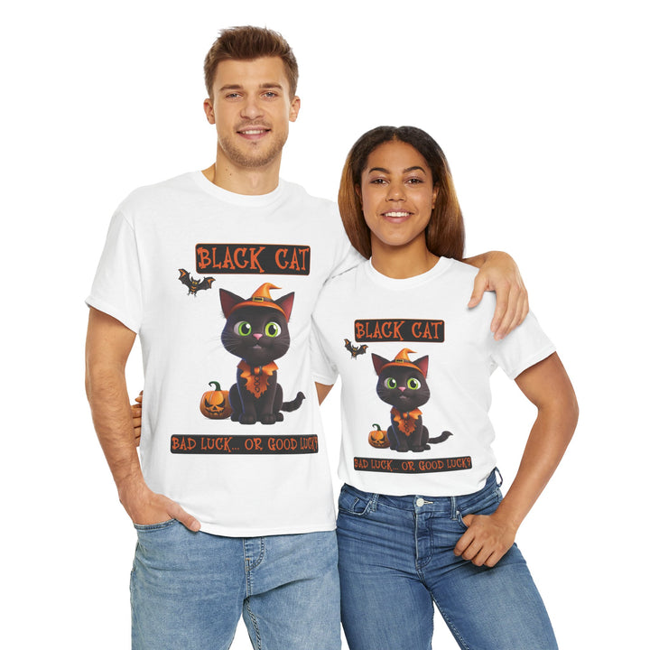 Black Cat, Bad Luck... Or Good Luck? Customized Gildan Unisex Heavy Cotton Tee - brillasTU