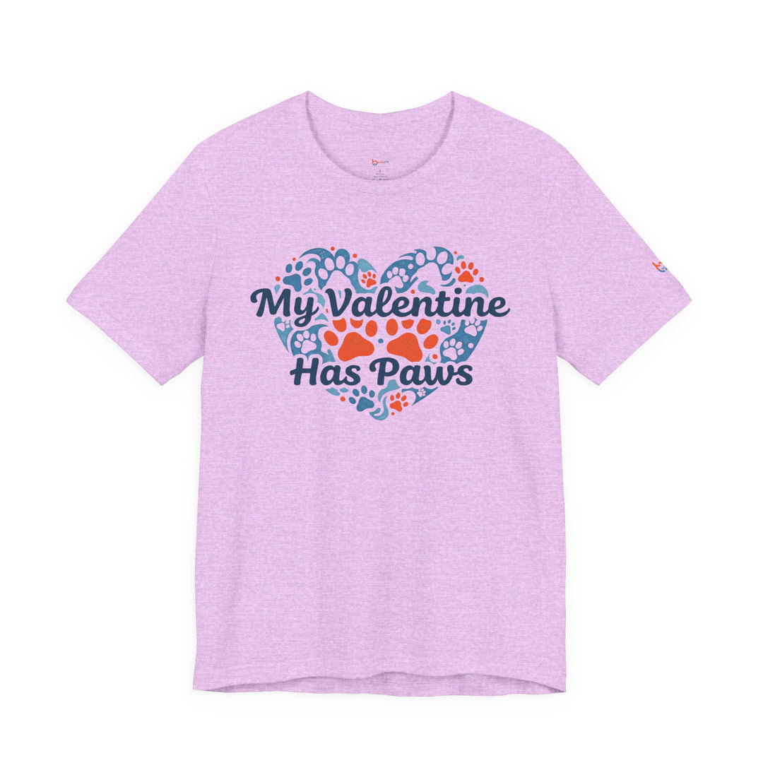 BrillasTU My Valentine Has Paws Shirt Dog Lover Cotton Blend