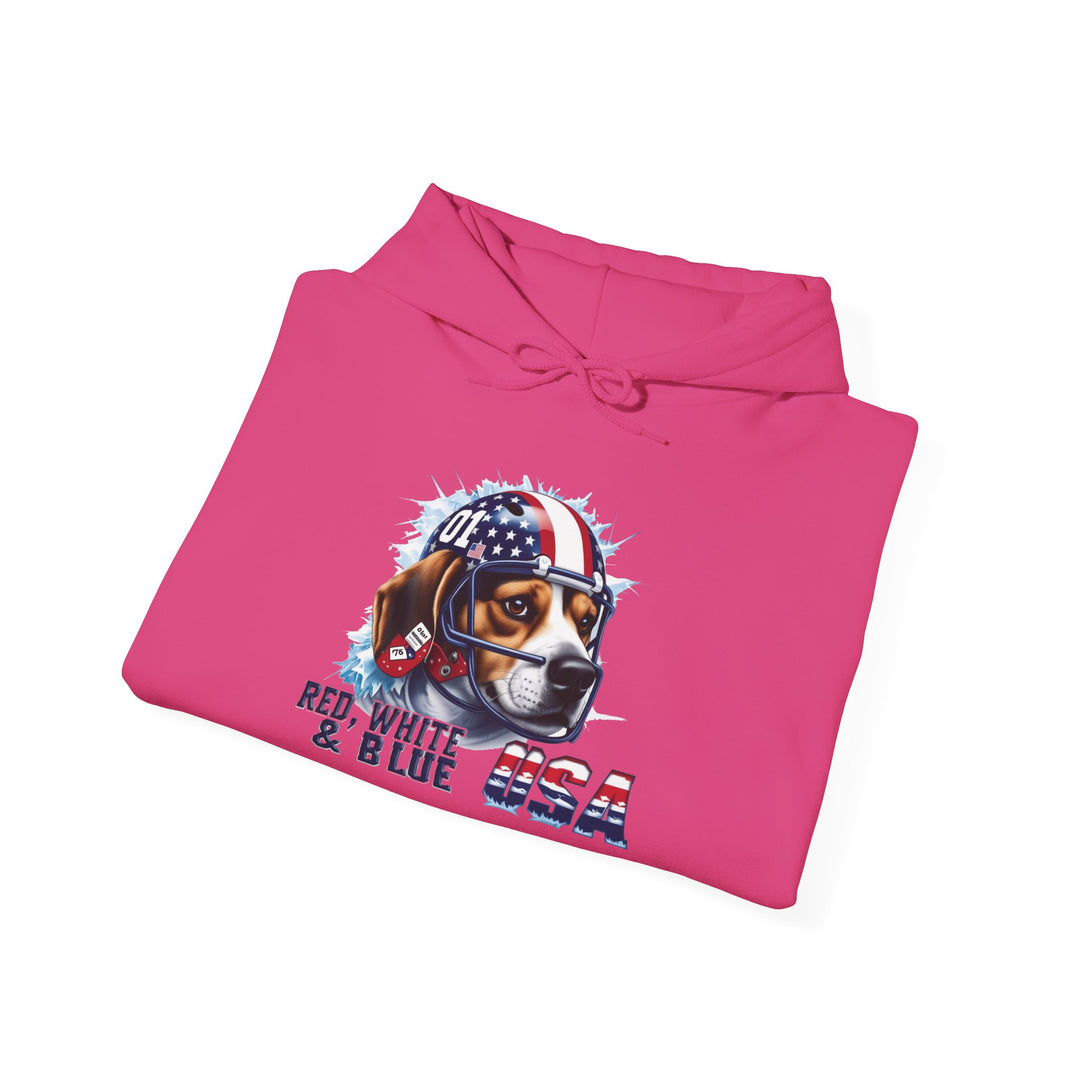 All-American Beagle Patriot Hoodie - Red, White & Blue Dog Lover Sweatshirt