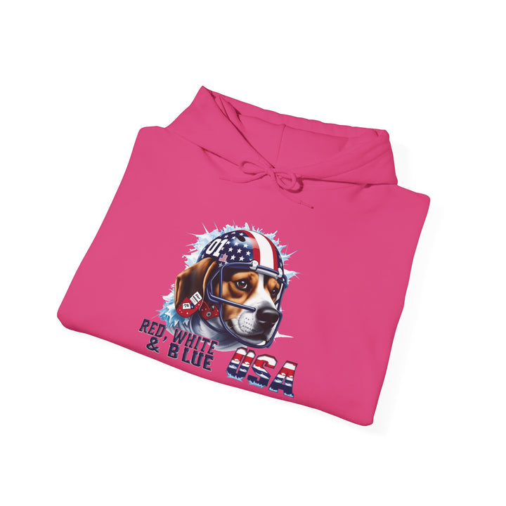 All-American Beagle Patriot Hoodie - Red, White & Blue Dog Lover Sweatshirt