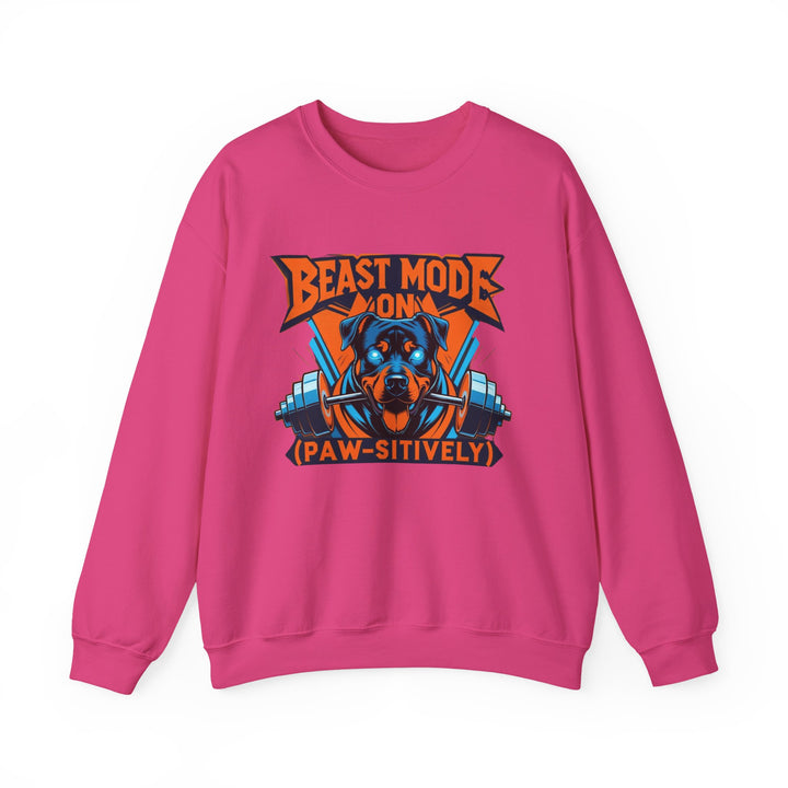 Sudadera unisex Beast Mode, regalo divertido para amantes de las mascotas, sudadera de cuello redondo, ropa acogedora para amantes de los perros, sudadera para amantes de los animales