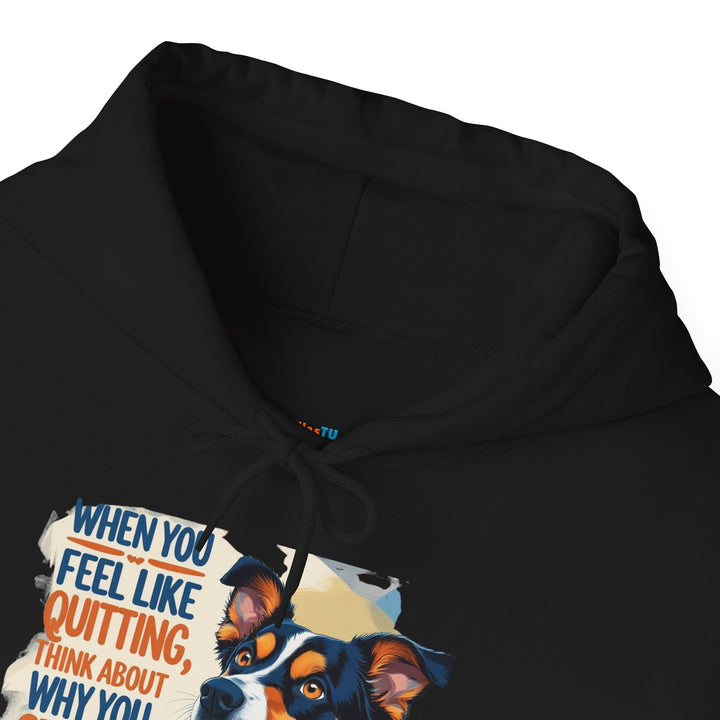 Sudadera con capucha para amantes de los perros | "Cuando sientas ganas de rendirte, piensa en por qué empezaste"
