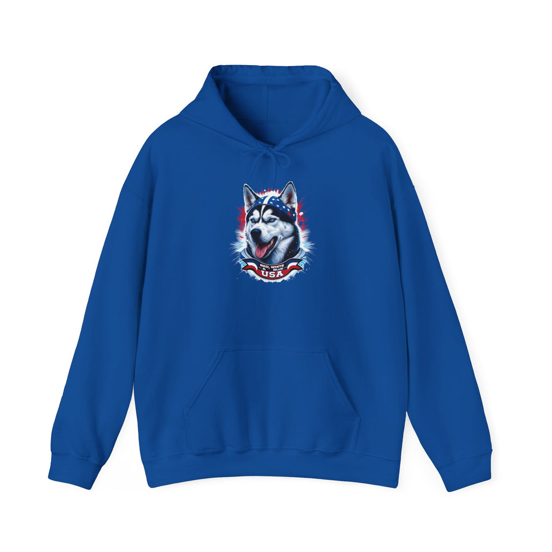 Patriotic Husky Hoodie - American Flag Dog Lover Sweatshirt by brillasTU