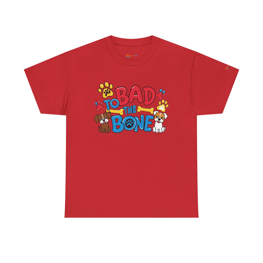 Bad to the Bone Dog Lover T-Shirt - Paw Print Graphic Tee