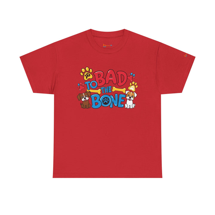 Bad to the Bone Dog Lover T-Shirt - Paw Print Graphic Tee