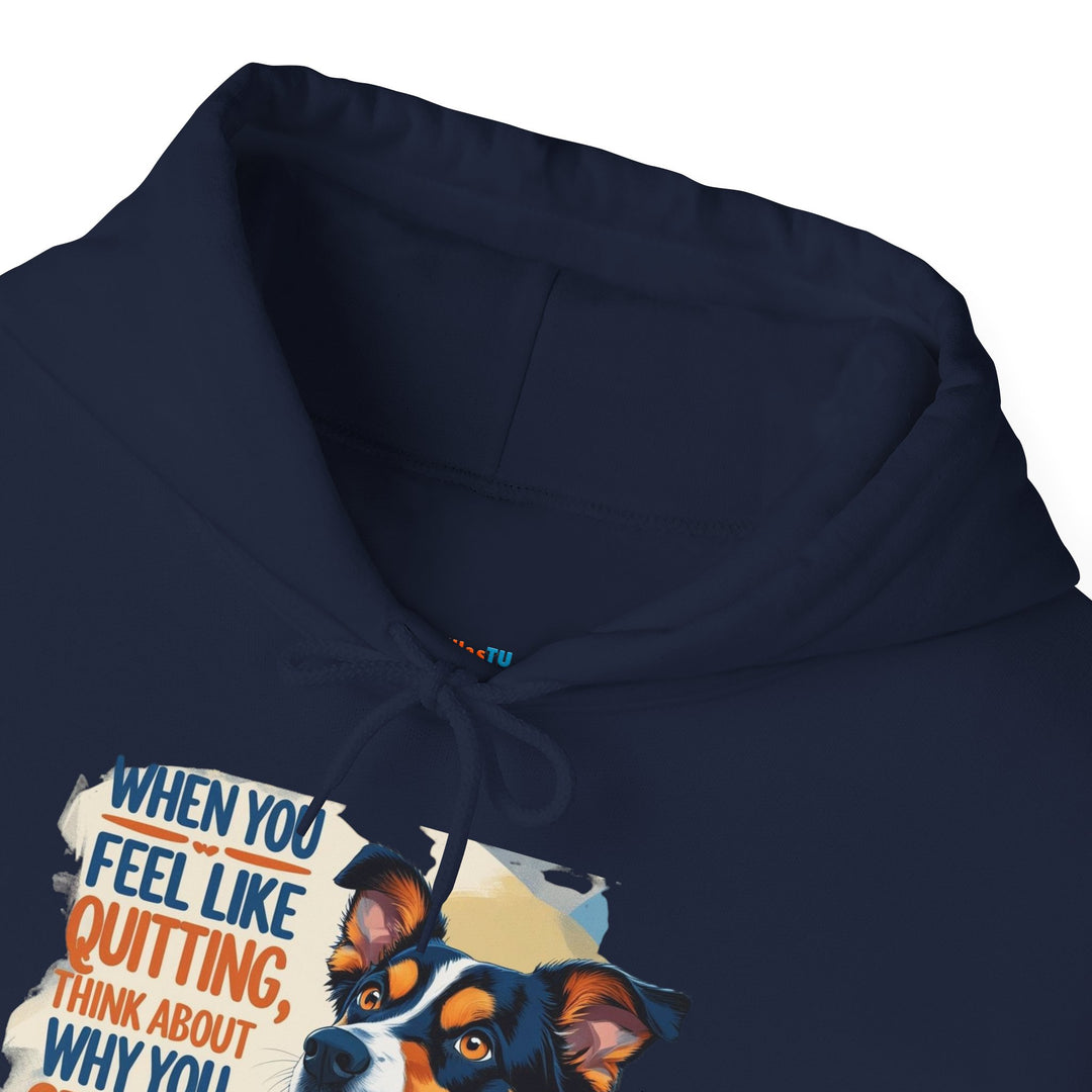 Sudadera con capucha para amantes de los perros | "Cuando sientas ganas de rendirte, piensa en por qué empezaste"