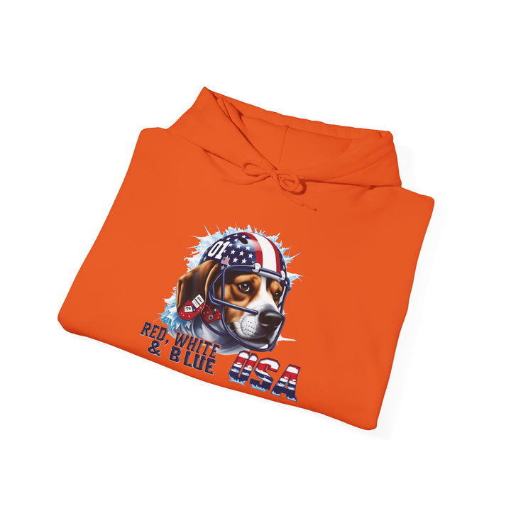 All-American Beagle Patriot Hoodie - Red, White & Blue Dog Lover Sweatshirt