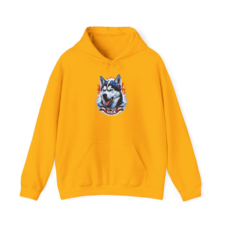 Patriotic Husky Hoodie - American Flag Dog Lover Sweatshirt by brillasTU