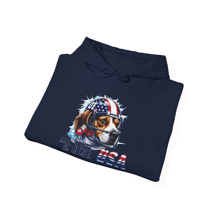 All-American Beagle Patriot Hoodie - Red, White & Blue Dog Lover Sweatshirt