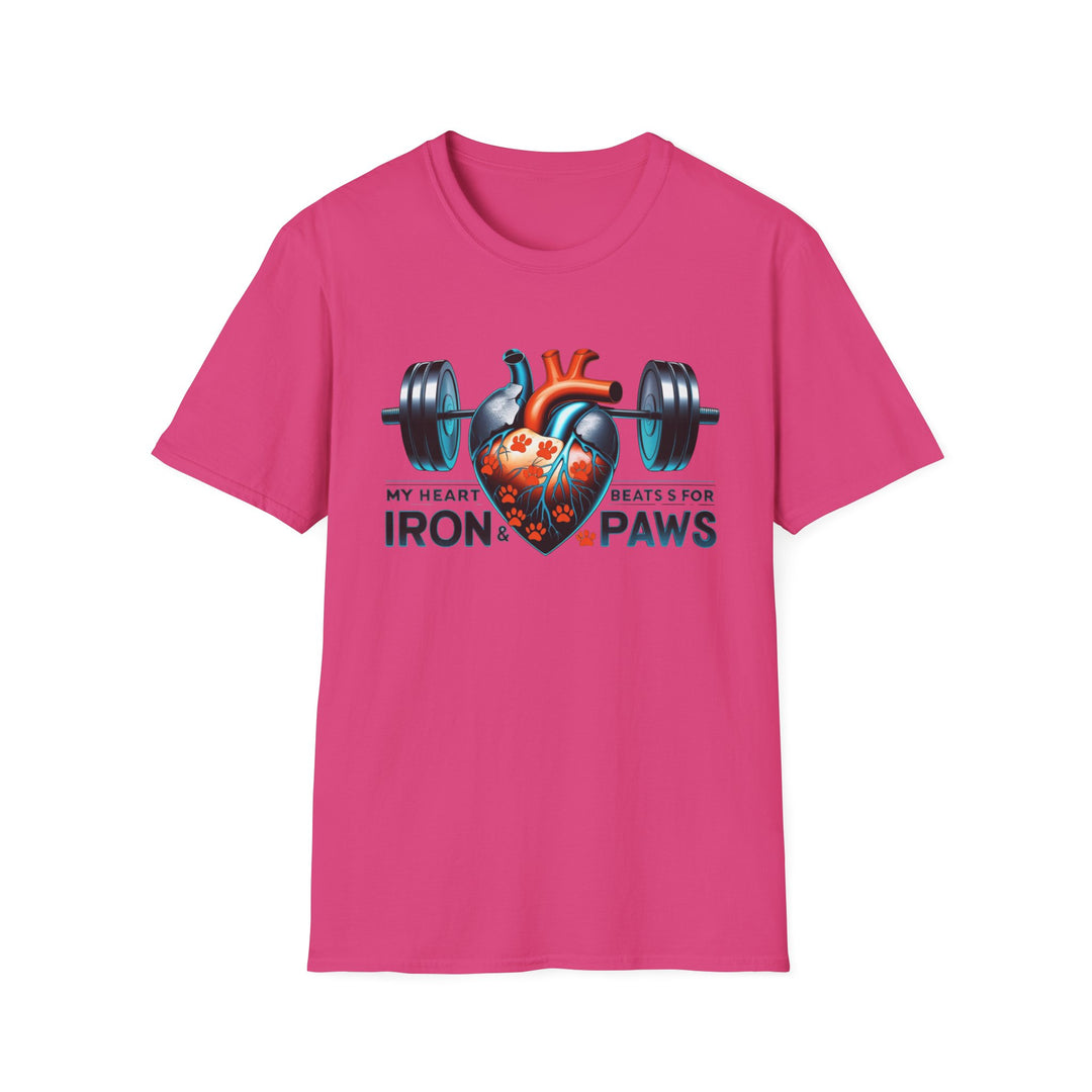 Iron & Paws Heartbeat T-Shirt, Gym Shirt, Pet Lover Gift, Fitness Apparel, Dog Owner Tee, Motivational Workout Wear