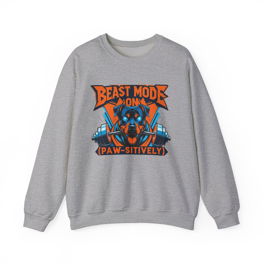 Sudadera unisex Beast Mode, regalo divertido para amantes de las mascotas, sudadera de cuello redondo, ropa acogedora para amantes de los perros, sudadera para amantes de los animales
