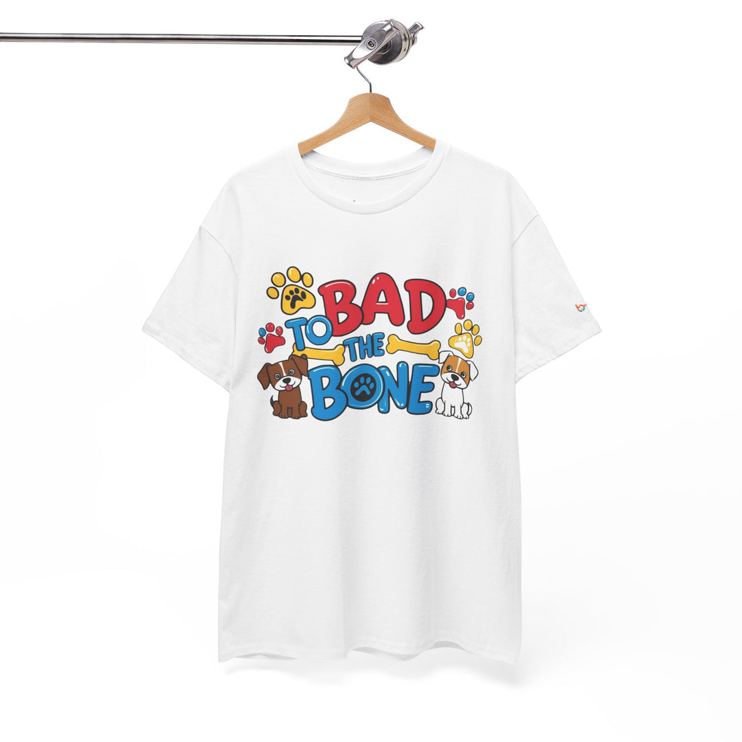 Bad to the Bone Dog Lover T-Shirt - Paw Print Graphic Tee