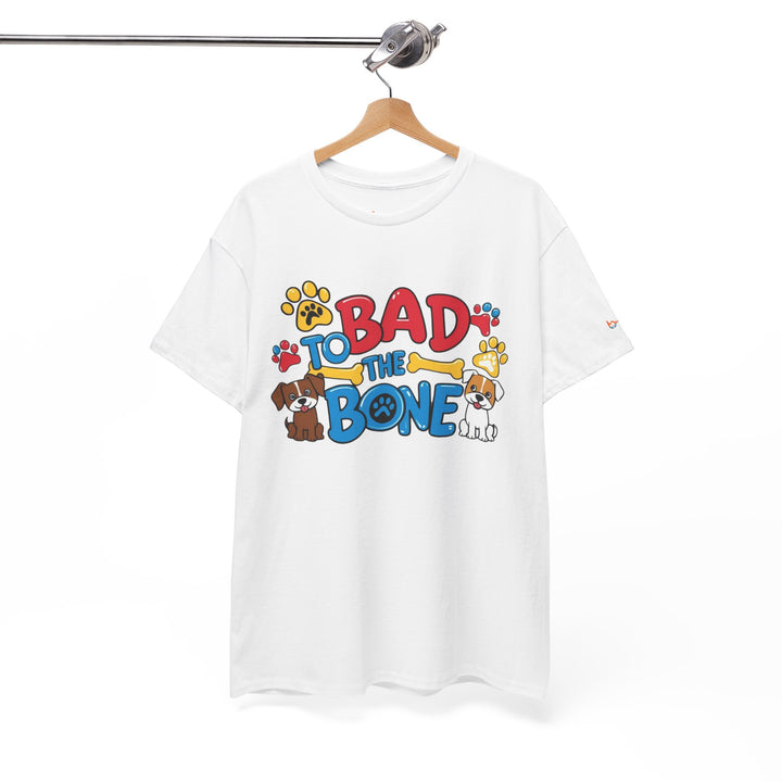Bad to the Bone Dog Lover T-Shirt - Paw Print Graphic Tee