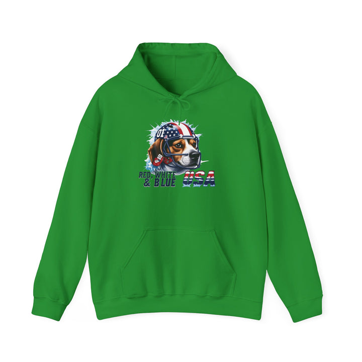 All-American Beagle Patriot Hoodie - Red, White & Blue Dog Lover Sweatshirt