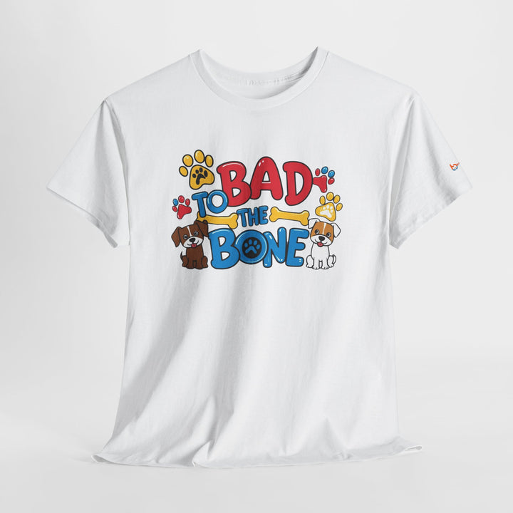 Bad to the Bone Dog Lover T-Shirt - Paw Print Graphic Tee