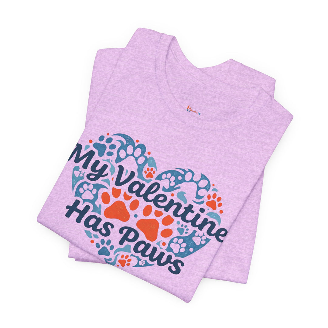 BrillasTU My Valentine Has Paws Shirt Dog Lover Cotton Blend