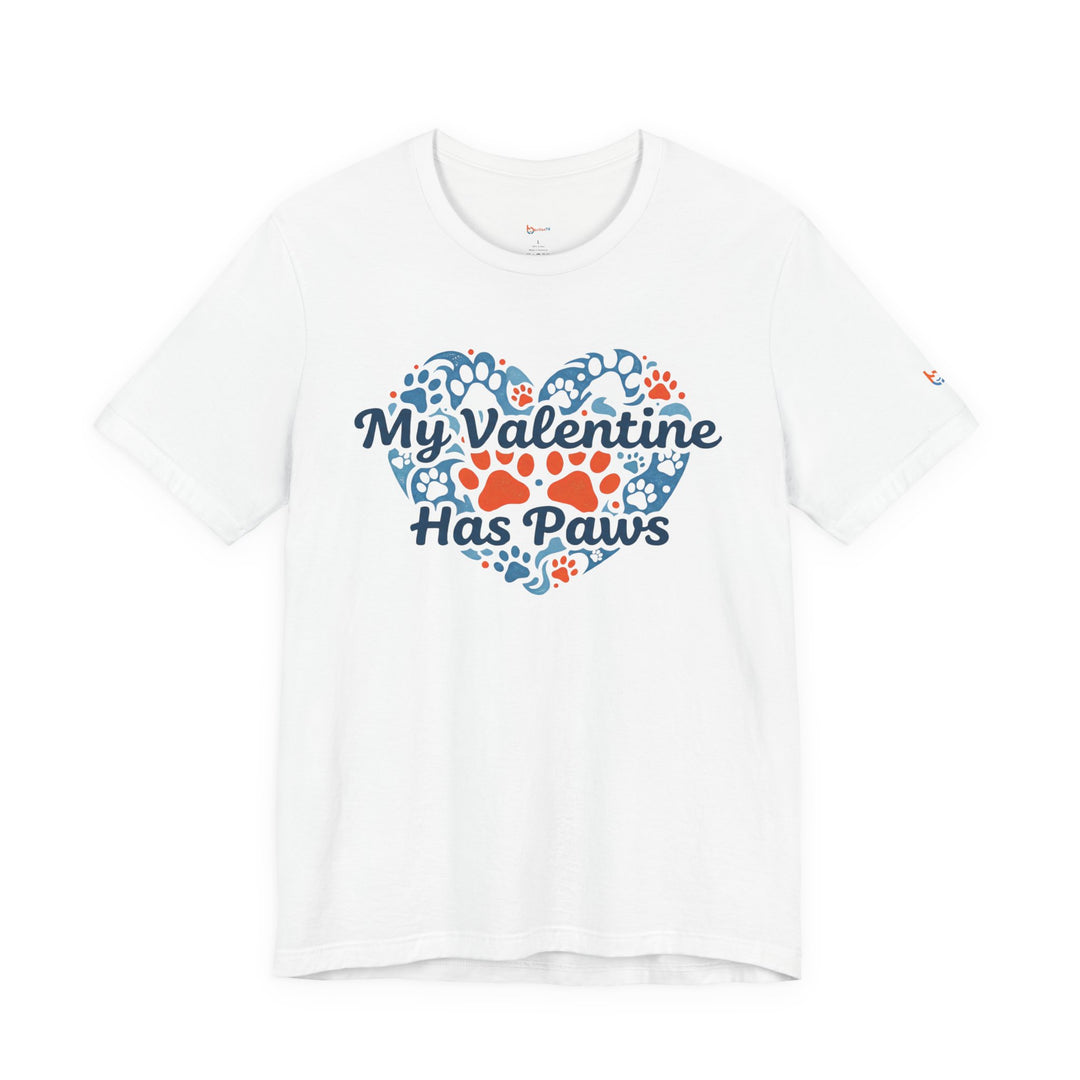 BrillasTU My Valentine Has Paws Shirt Dog Lover Cotton Blend