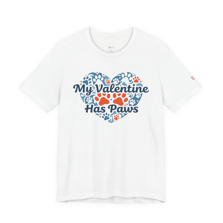 BrillasTU My Valentine Has Paws Shirt Dog Lover Cotton Blend