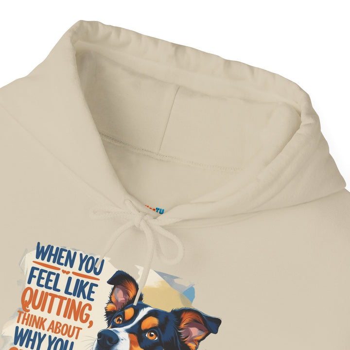 Sudadera con capucha para amantes de los perros | "Cuando sientas ganas de rendirte, piensa en por qué empezaste"