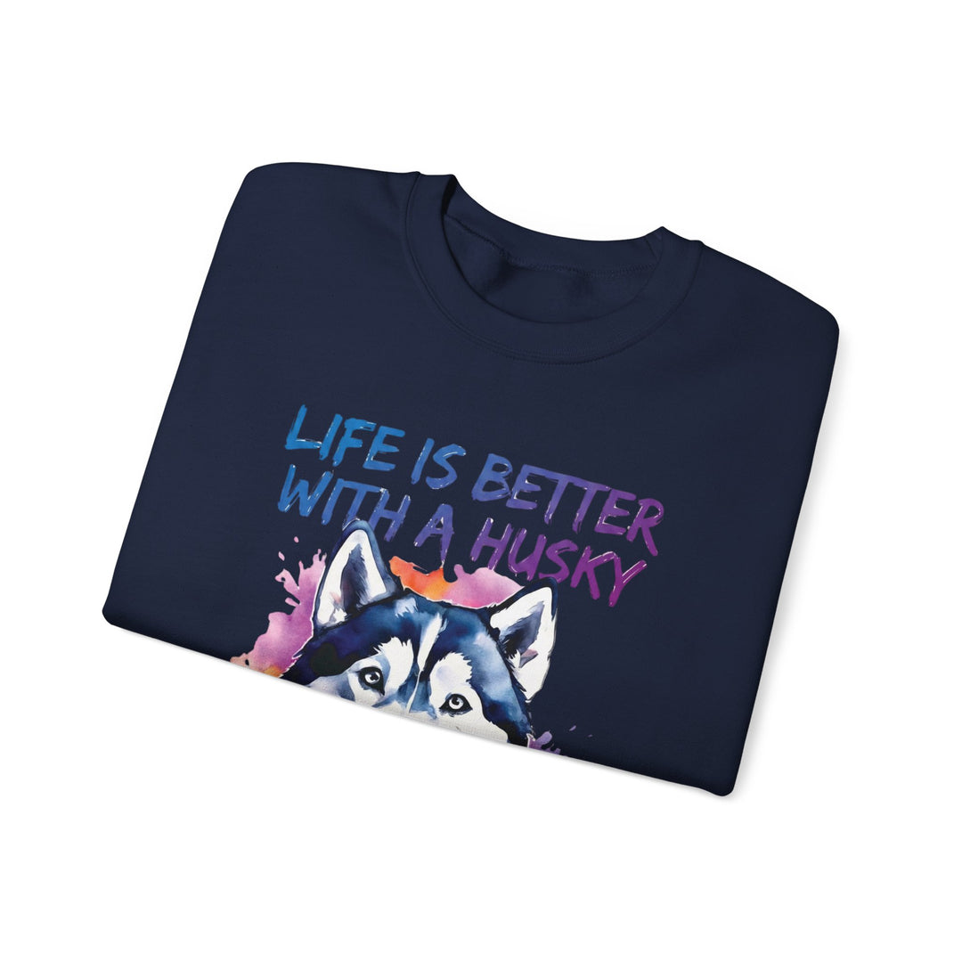 BrillasTU Life is Better with a Husky Crewneck - Unisex Sweatshirt - brillasTU #