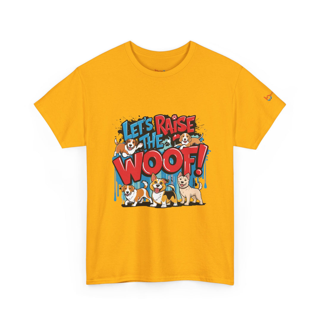 Camiseta — "¡A ladrar!" con estampado de perros de dibujos animados