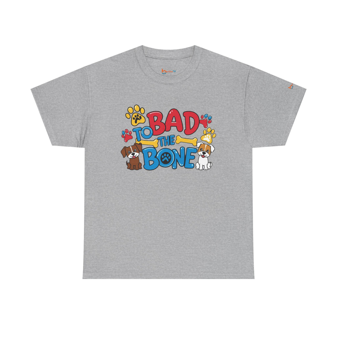 Bad to the Bone Dog Lover T-Shirt - Paw Print Graphic Tee