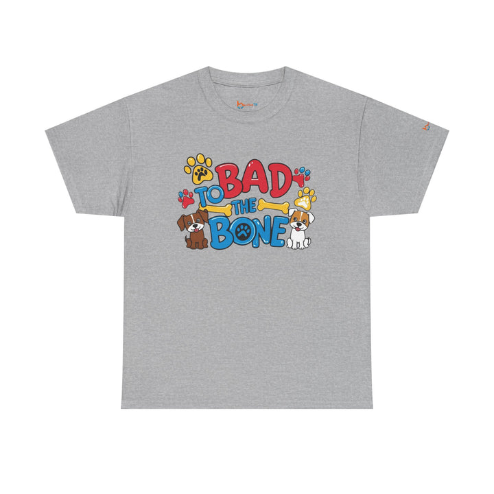 Bad to the Bone Dog Lover T-Shirt - Paw Print Graphic Tee
