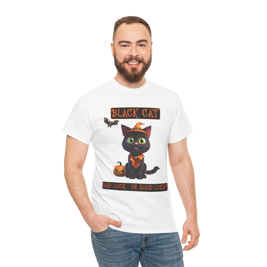 Black Cat, Bad Luck... Or Good Luck? Customized Gildan Unisex Heavy Cotton Tee - brillasTU