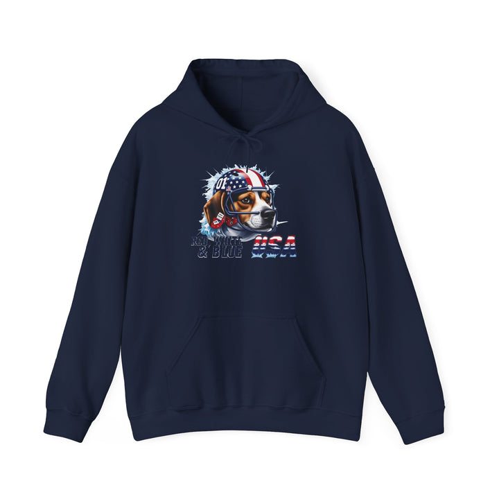 All-American Beagle Patriot Hoodie - Red, White & Blue Dog Lover Sweatshirt