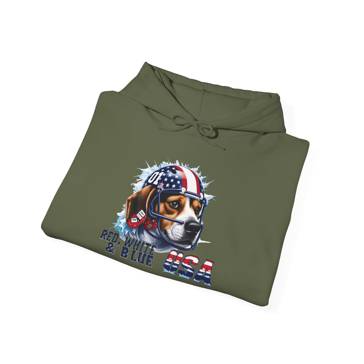 Sudadera con capucha All-American Beagle Patriot - Sudadera para amantes de los perros en rojo, blanco y azul