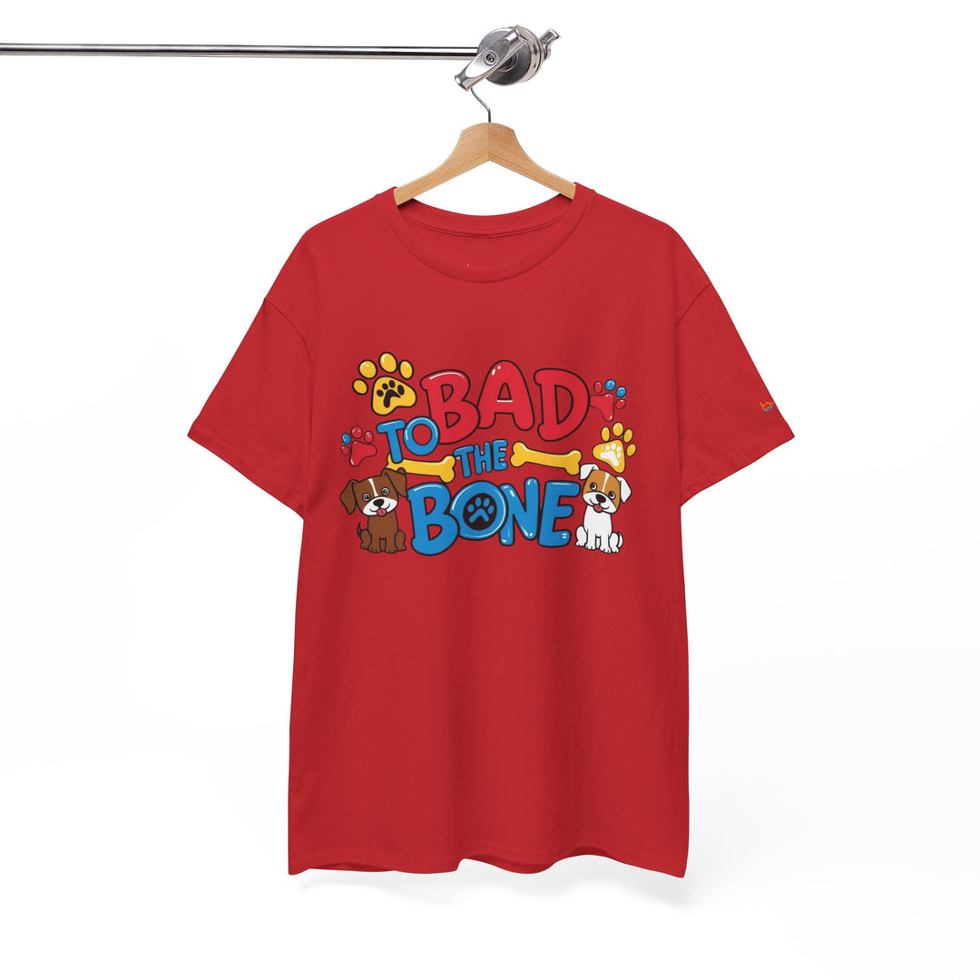Bad to the Bone Dog Lover T-Shirt - Paw Print Graphic Tee