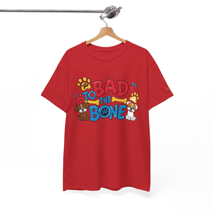 Bad to the Bone Dog Lover T-Shirt - Paw Print Graphic Tee