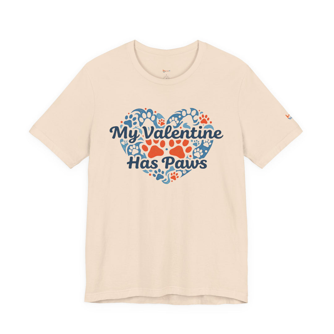 BrillasTU My Valentine Has Paws Shirt Dog Lover Cotton Blend