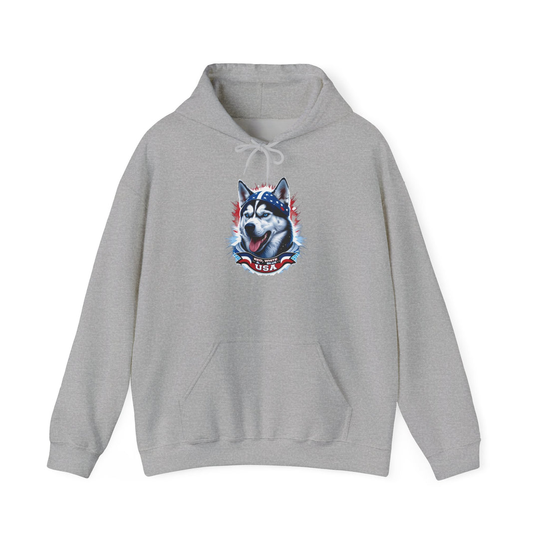 Patriotic Husky Hoodie - American Flag Dog Lover Sweatshirt by brillasTU