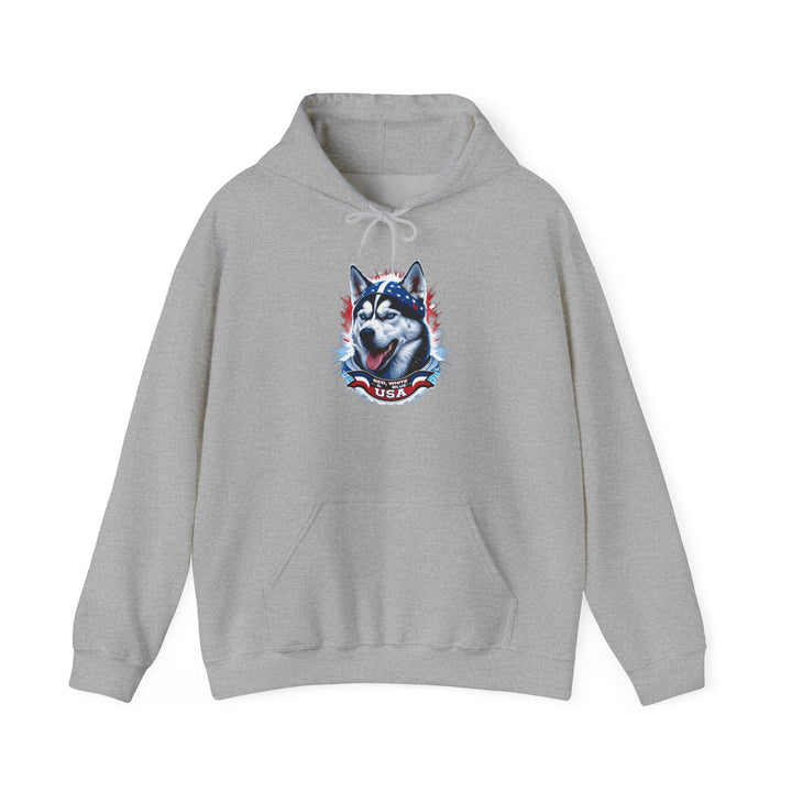 Patriotic Husky Hoodie - American Flag Dog Lover Sweatshirt by brillasTU
