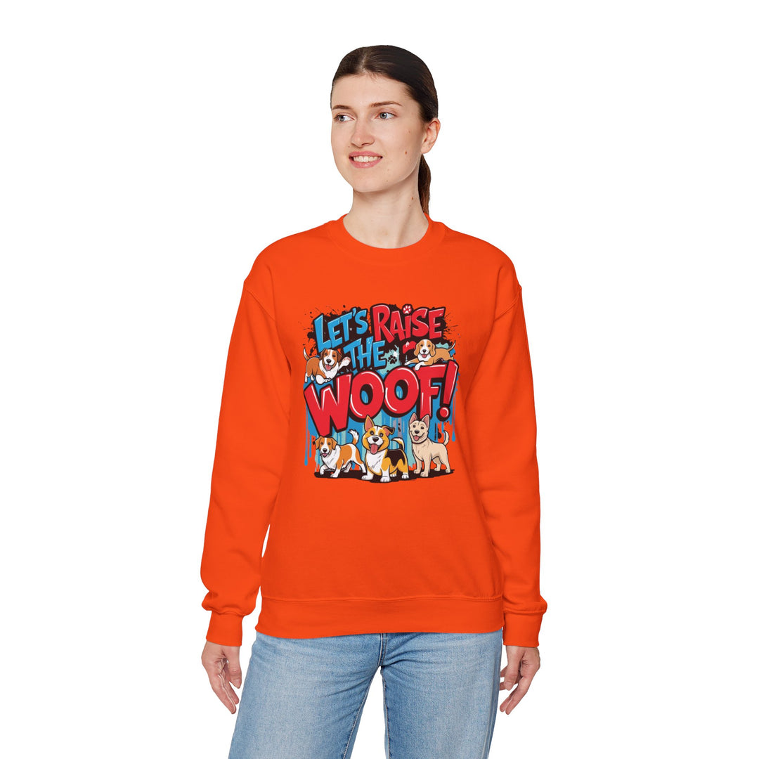 Dog Lover Sweatshirt - Let's Raise the Woof - Unisex Sweatshirt, Dog Enthusiast Gift, Funny Animal Lover Jumper, Cozy Crewneck Pullover, Pet