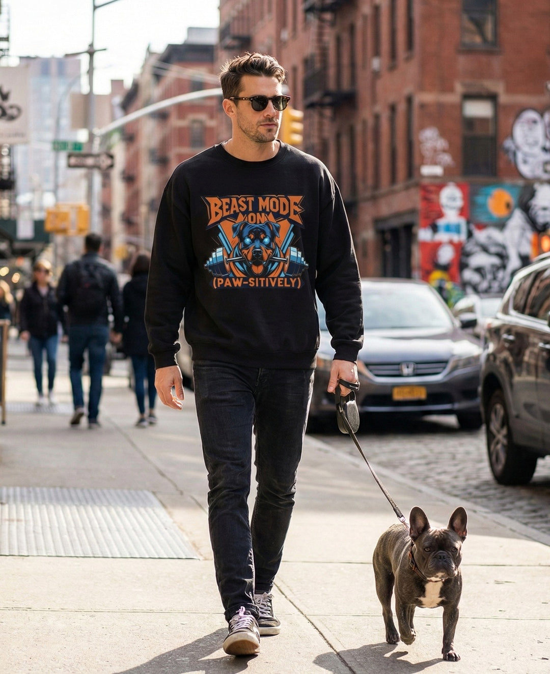 Sudadera unisex Beast Mode, regalo divertido para amantes de las mascotas, sudadera de cuello redondo, ropa acogedora para amantes de los perros, sudadera para amantes de los animales