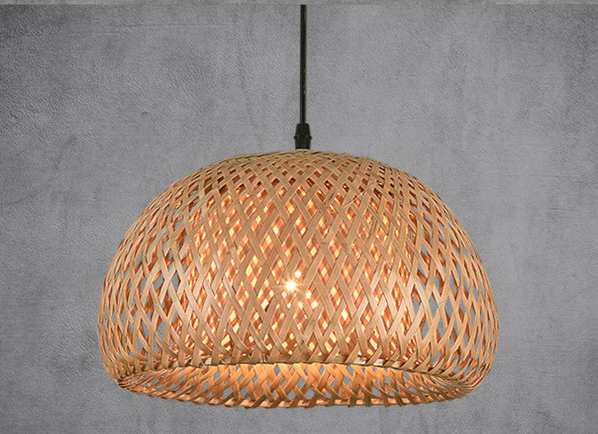 American Garden Bamboo Woven Chandelier Restaurant Lamp 3