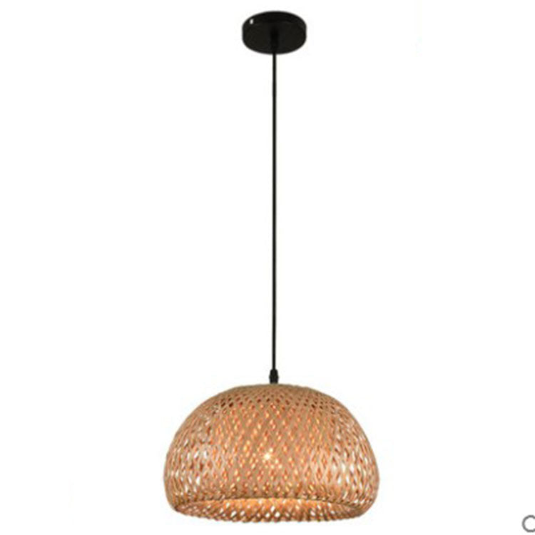 American Garden Bamboo Woven Chandelier Restaurant Lamp 5