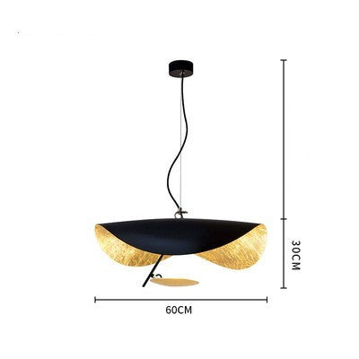 Black Gold Leaf LED Pendant Light