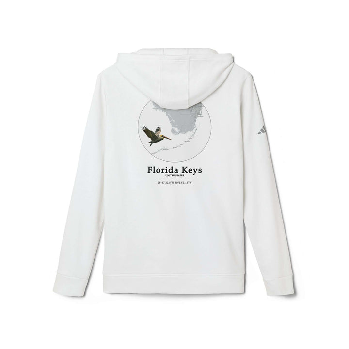 Customized Adidas Unisex Fleece Hoodie - Florida Keys Pelican Customized Adidas Combining comfort with sustainability, this Florida Keys Unisex customized Adidas fleece hoodie redefines cozy cool. Crafted from a blend of 70% BCI cotton and 30% recycled pol