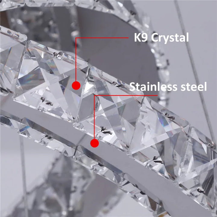 Modern Crystal LED Ring Chandelier | Lustre Ceiling Lamp Deco