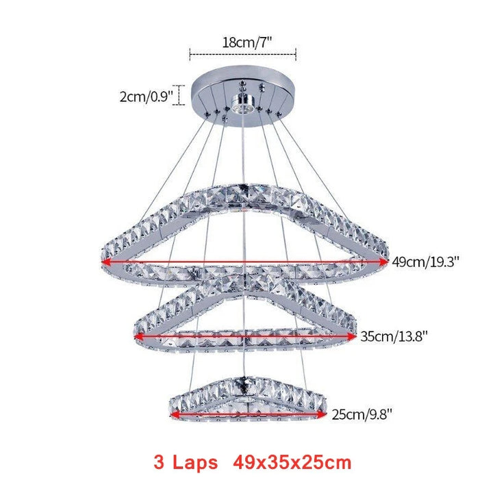 Modern Crystal LED Ring Chandelier | Lustre Ceiling Lamp Deco